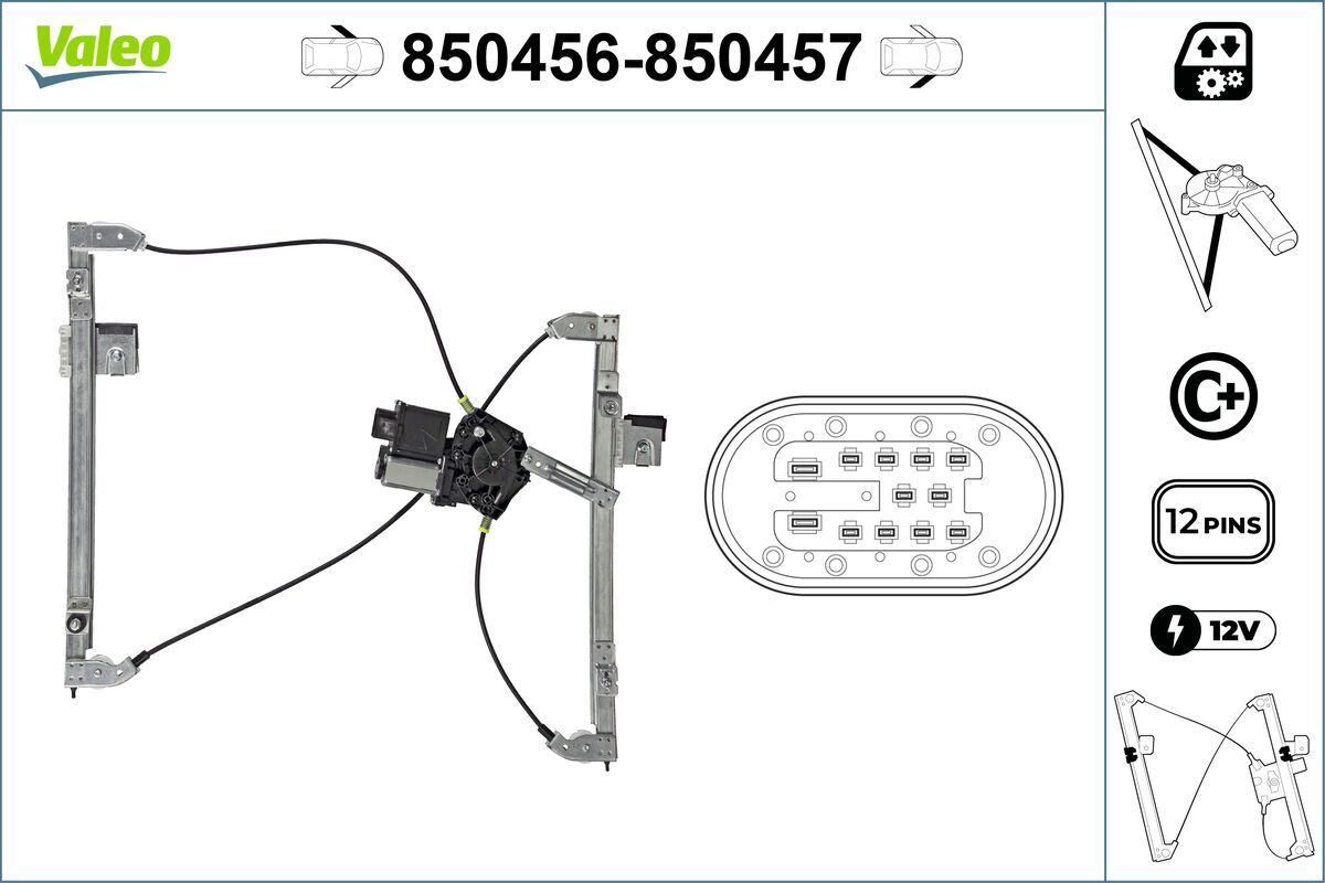 Стеклоподъемник - 850456 VALEO